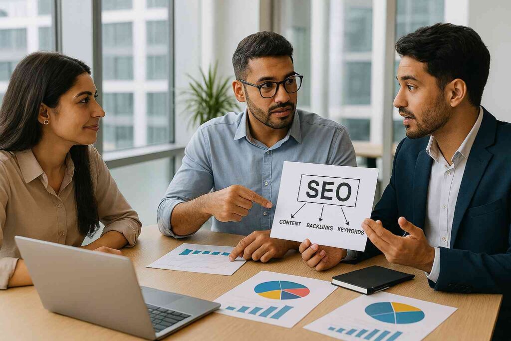 SEO optimization strategies designed to grow organic traffic and improve SERP rankings.